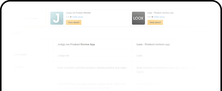 App Comparison Interface